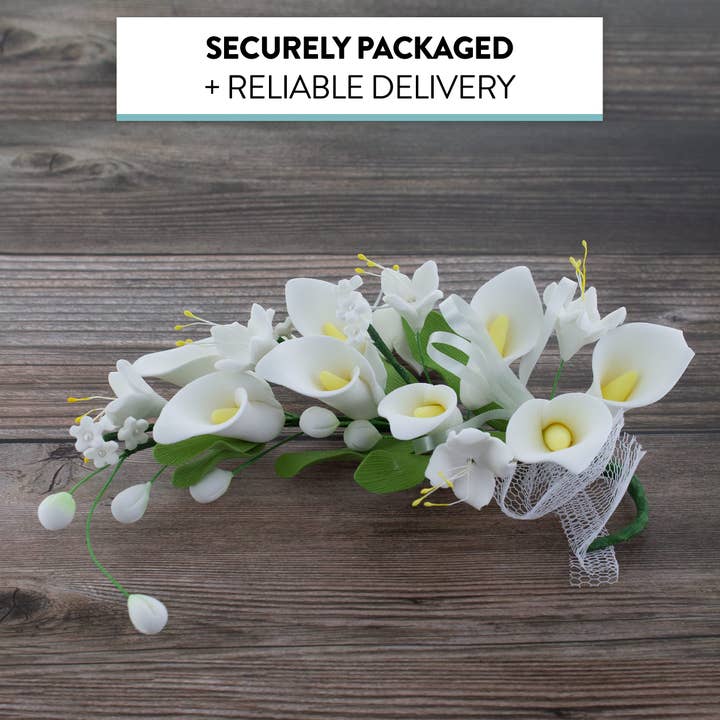 Global Sugar Art - Wholesale Cake/Cupcake Topper - Sugar Lilies, Lily Flower Sprays, Cake Toppers by Global Sugar Art, Calla Lily Cascade Spray4