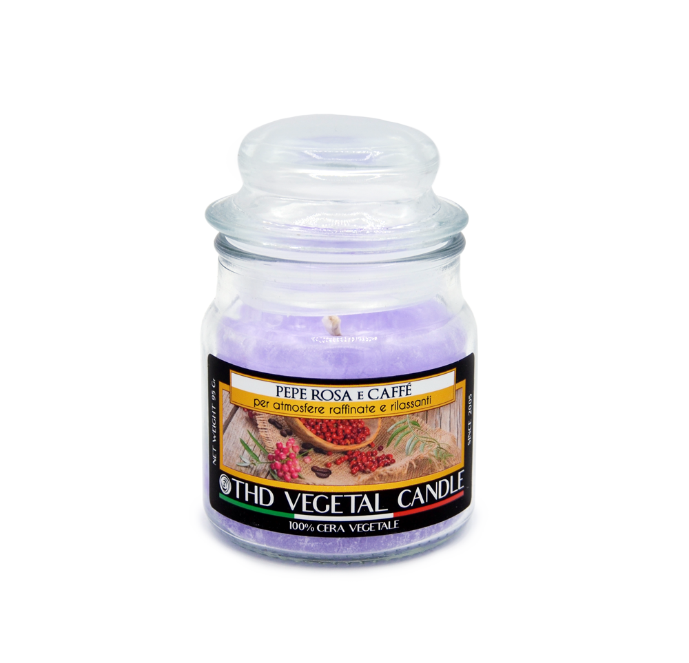 Thd Tophouse – Großhandel Kerze im Glas / gefüllte Kerze – THD Vegetalische Kerze 95 g Rosa Pfeffer und Kaffee 6/600