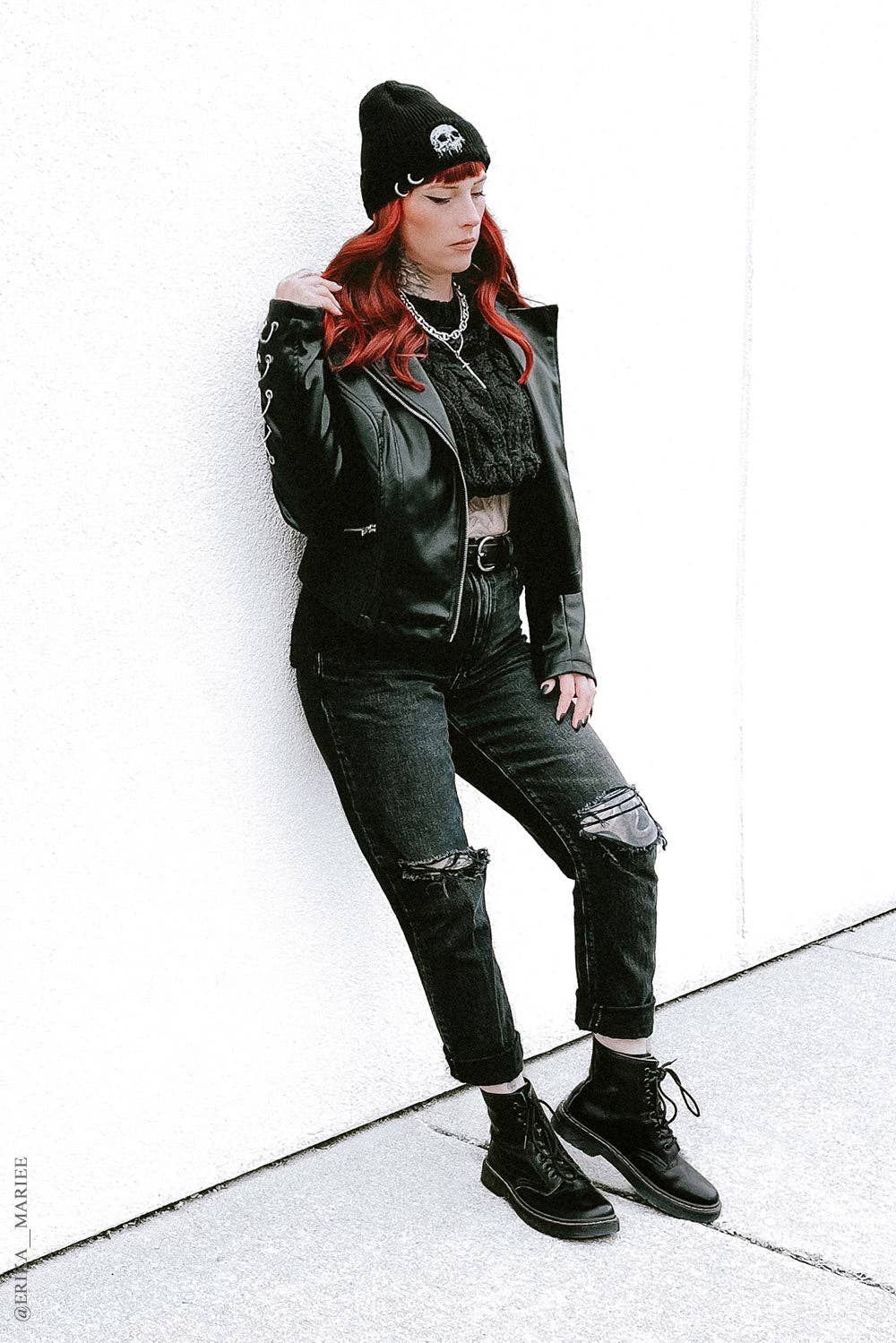 vampirefreaks - Venta al por mayor Gorro de lana - Mujer - Gorro Desgastado con Agujeros [Goteo de Calavera]8