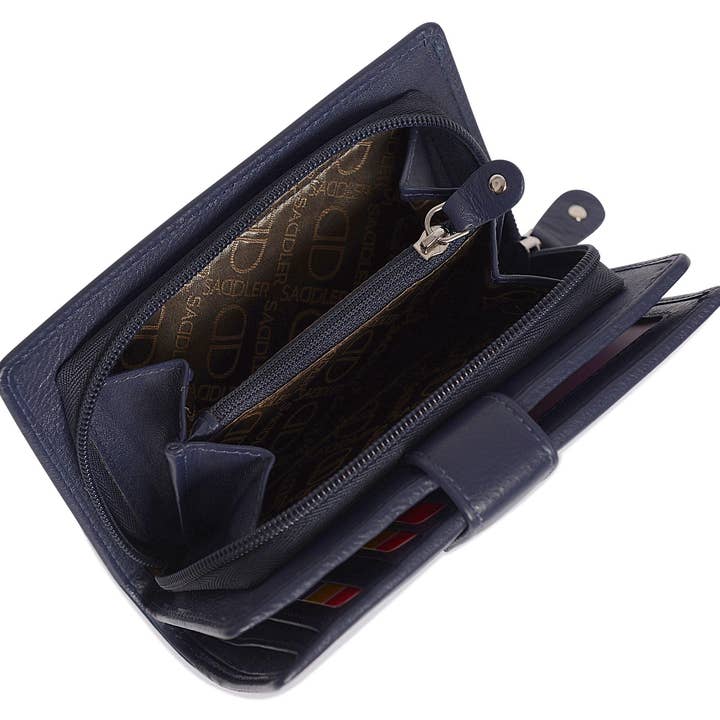 SADDLER - Wholesale Portemonnee - Dames - Middelgrote Leren Portemonnee "Holly" – Handgemaakt door Saddler | RFID Beschermd & in Cadeaudoos18
