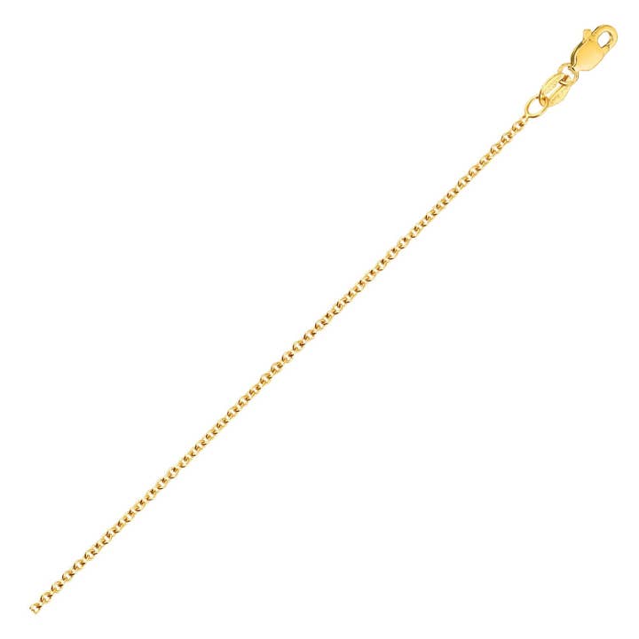 Catena a maglia rotonda in oro giallo 14k (2,6 mm) per la vendita all'ingrosso da parte di RubyAnn Jewelry