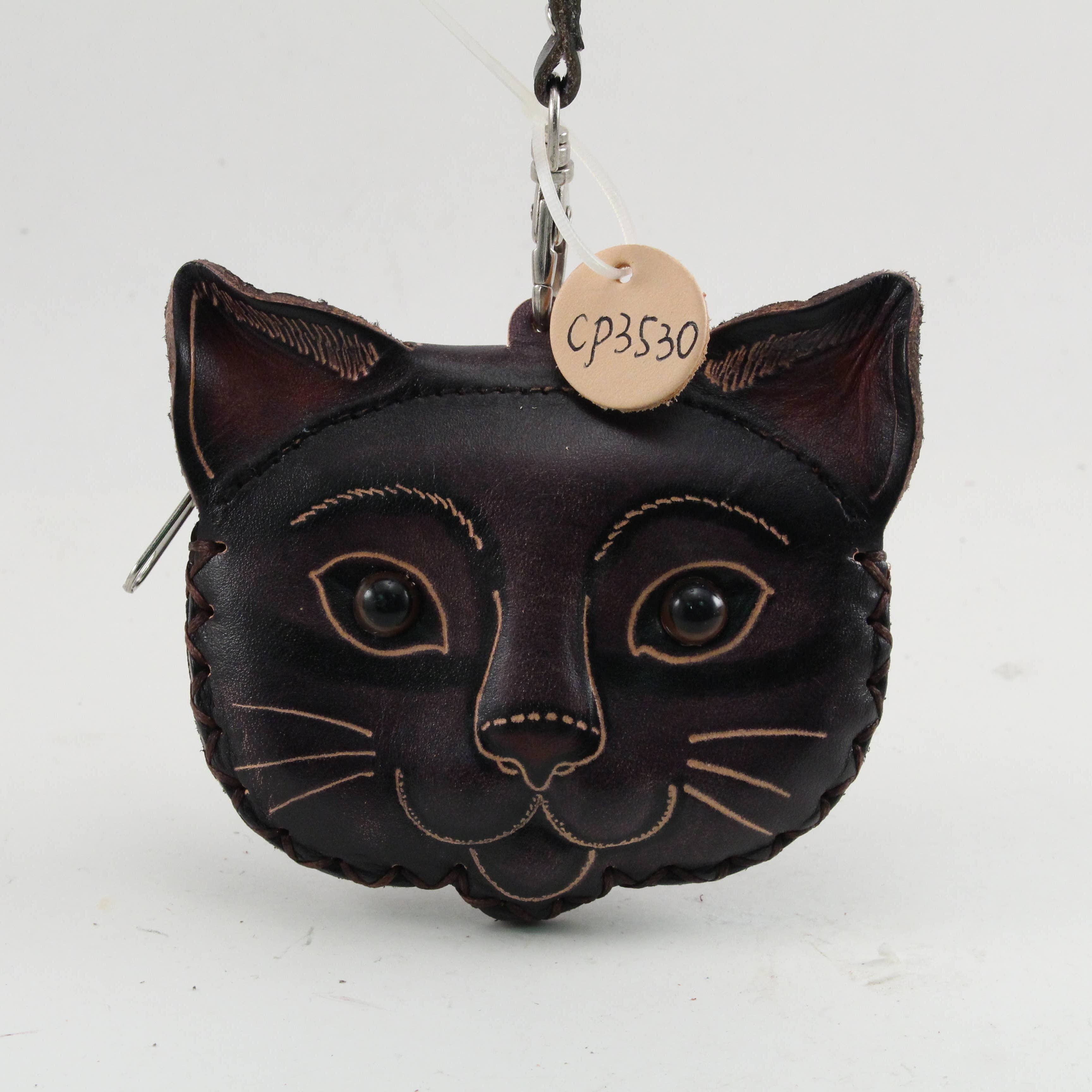 Sunflower Handmade leather inc – wholesale Coin purse – Women’s – Cp3530 Black Cat Coin Purse wristlet wallet1