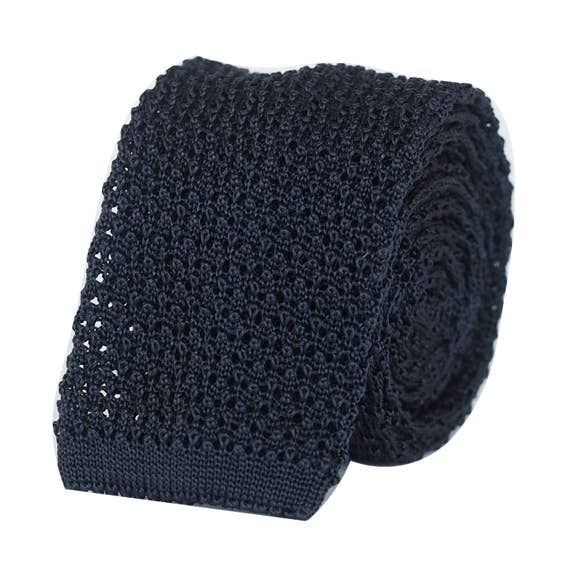 Italian Silk & Linen Tie Navy - Skinny for wholesale by COCHIC