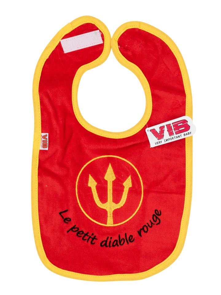 Bib Le petit diable rouge Icon Red-Yellow for wholesale by Very Important Baby®