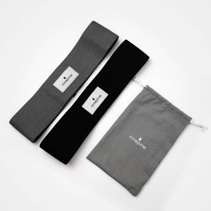 Black grey Fabric Resistance Band (2-pack) for wholesale on Faire2