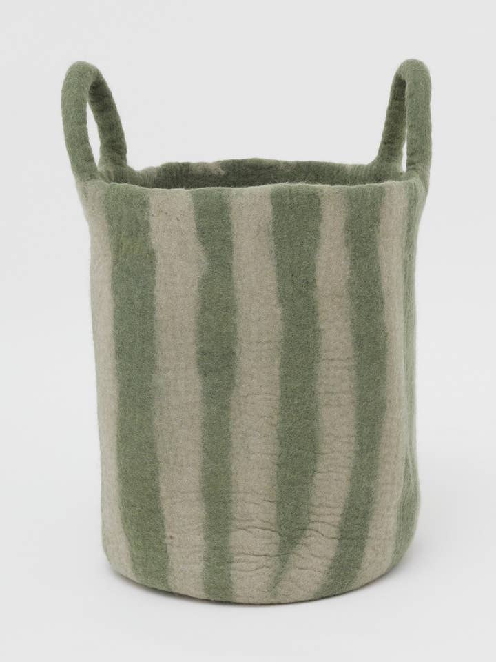 Toy Basket in Green Stripe - Large for wholesale by Philé