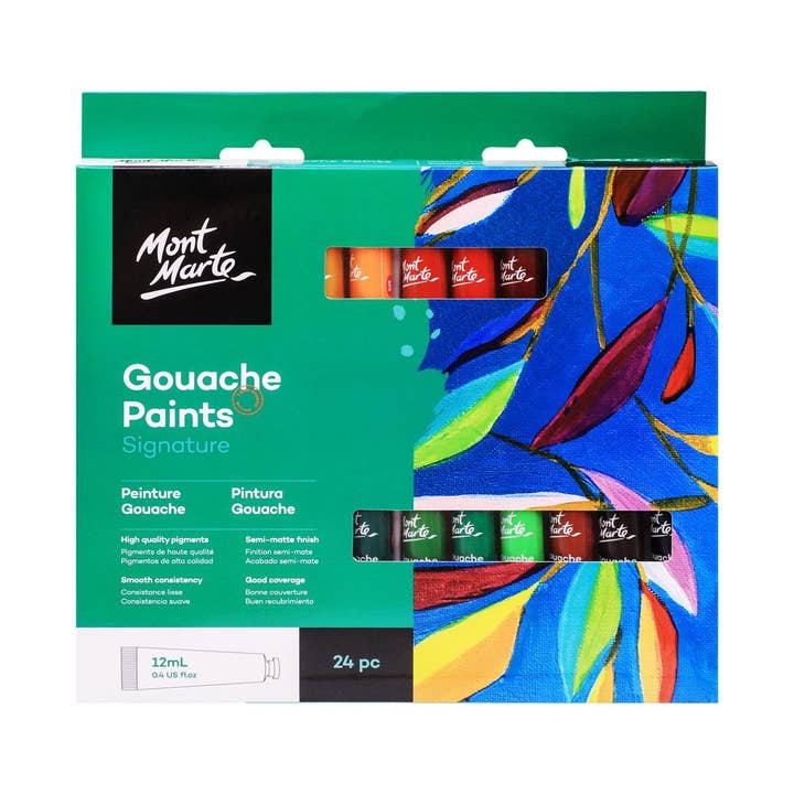 Mont Marte Usa, Inc. - Wholesale Paint Set - Gouache Paints Signature 24pc x 12ml (0.4oz)