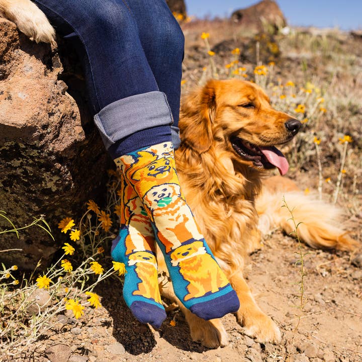 Lavley - Vente Chaussettes – unisexe - Chaussettes Life Is Golden (Golden Retriever)7
