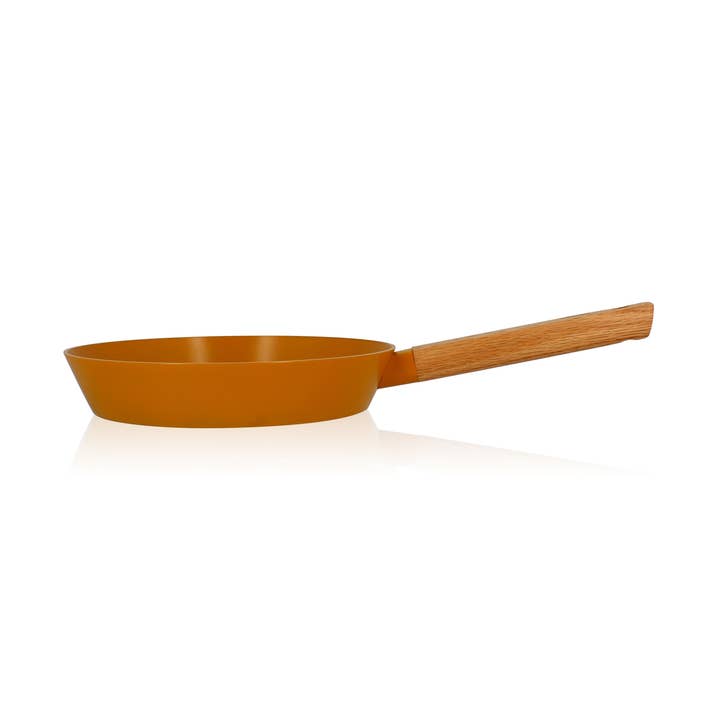 Ogo living - Wholesale Pan - 24cm ector pan in yellow aluminum with wooden handle0