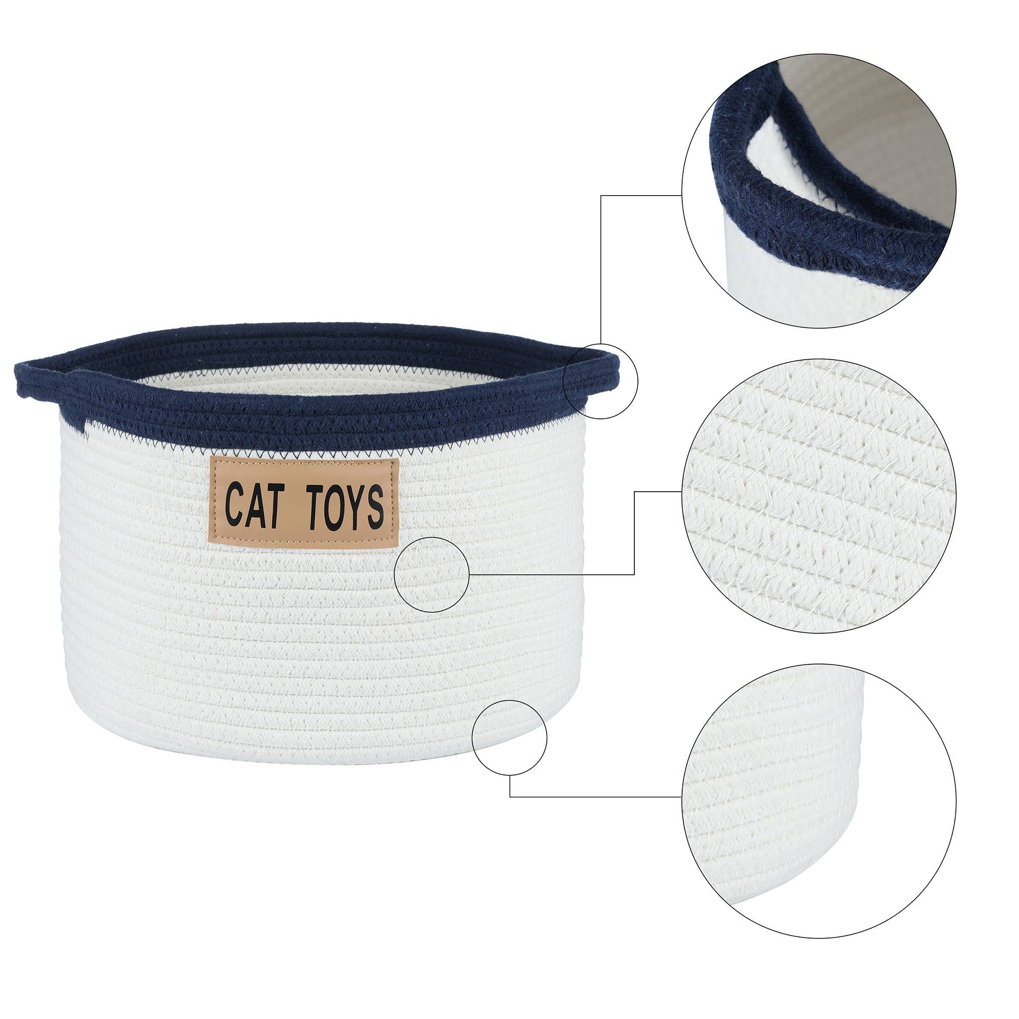 Midlee Designs - Wholesale Basket - Midlee Cat Toy Rope Cotton Basket (Large)3