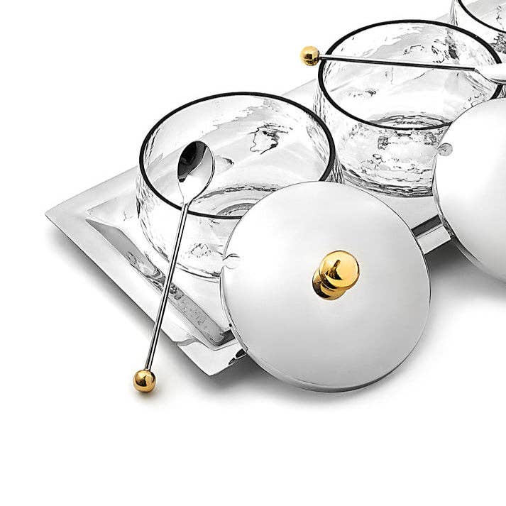 Sphere Stainless & Gold 7 Piece Appetizer Server for wholesale by Godinger