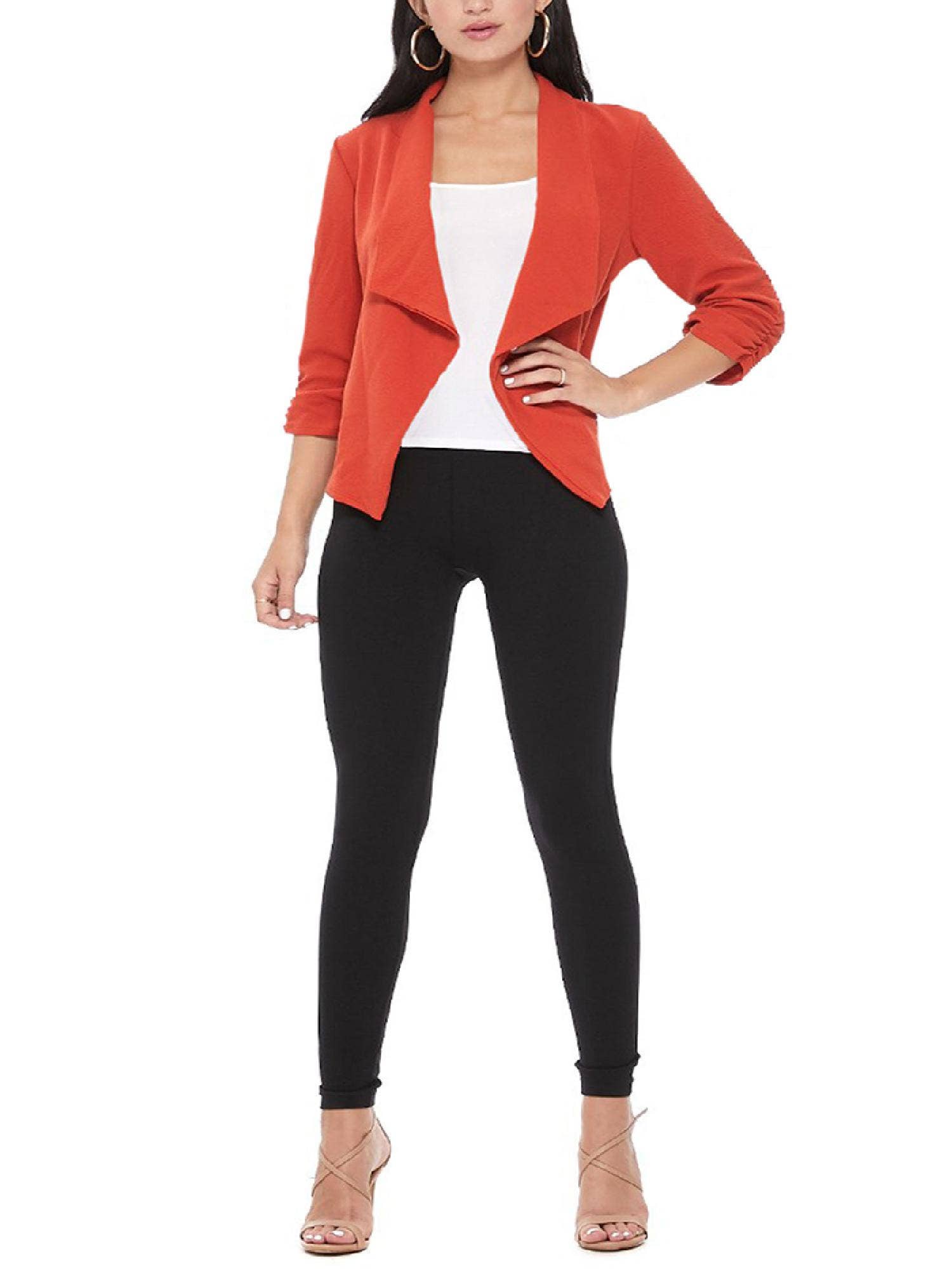 MOA COLLECTION - Wholesale Blazer - Women's - Casual Open Front Draped Solid Blazer Jacket75