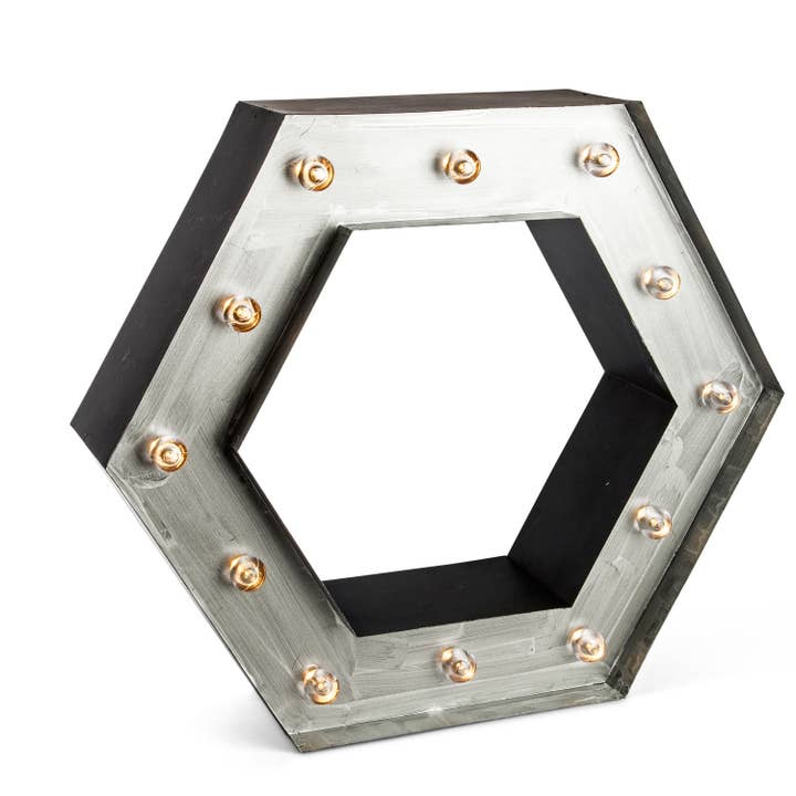 Discount Gerson Company 20.5"H Hexagon Lighted Shelf for wholesale by The Gerson Companies