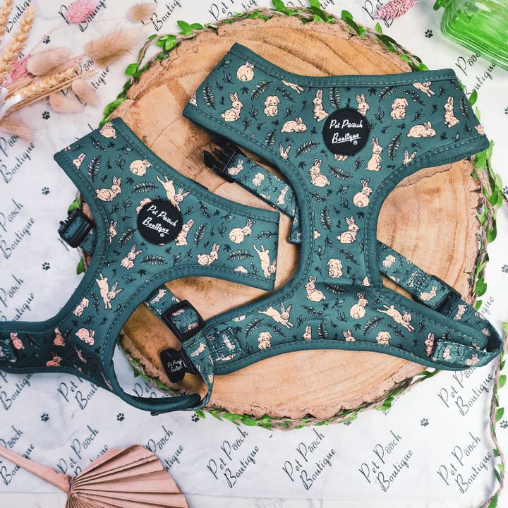 Wild Meadow Bunny Dog Harness - green (Easter) for wholesale by Pet Pooch Boutique