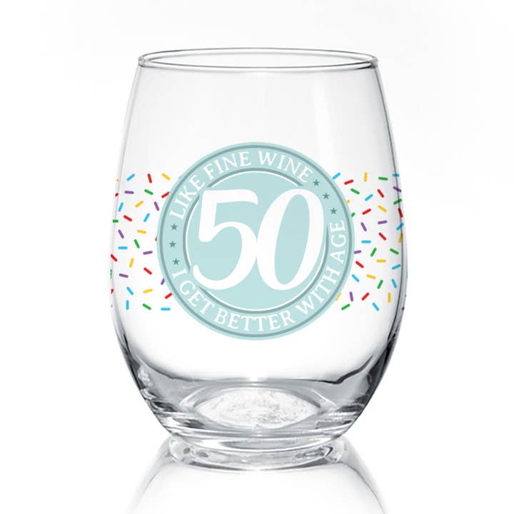 Fine Wine Birthday 50 | 17oz Wine Glass for wholesale by Pinetree Innovations
