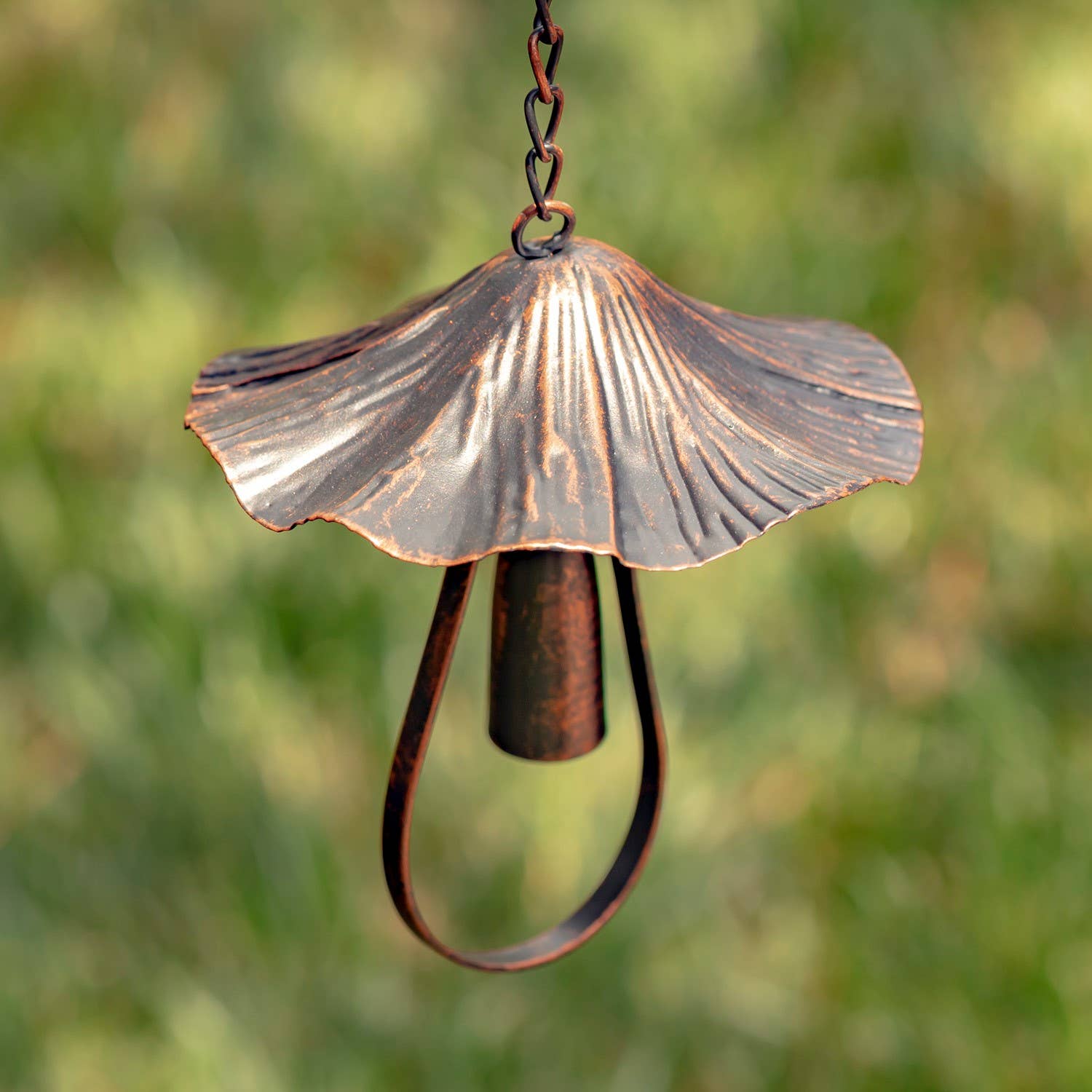 Zaer Ltd. International - Wholesale Outdoor Ornament/Decor - 76" Long Antique Bronze Rain Chain with Mushrooms1