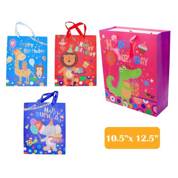 Glitter Birthday Gift Bag 7"x9.5" for wholesale by Deluxe Import Trading