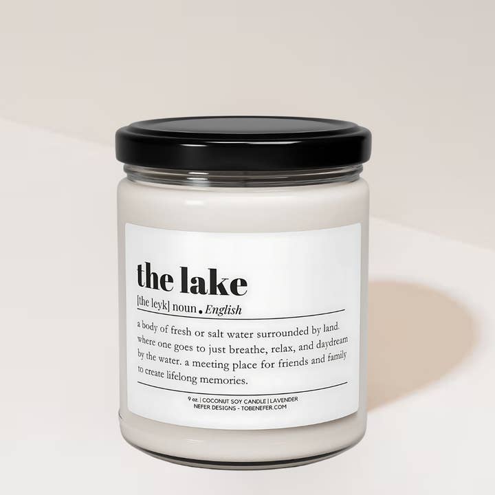 The Lake - Dictionary Definition Candle for wholesale by Nefer Designer Candles & Home Decor