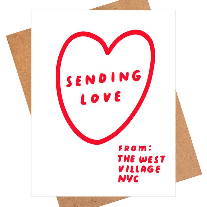 West Village, New York City Card, Sending Love for wholesale by iej studio