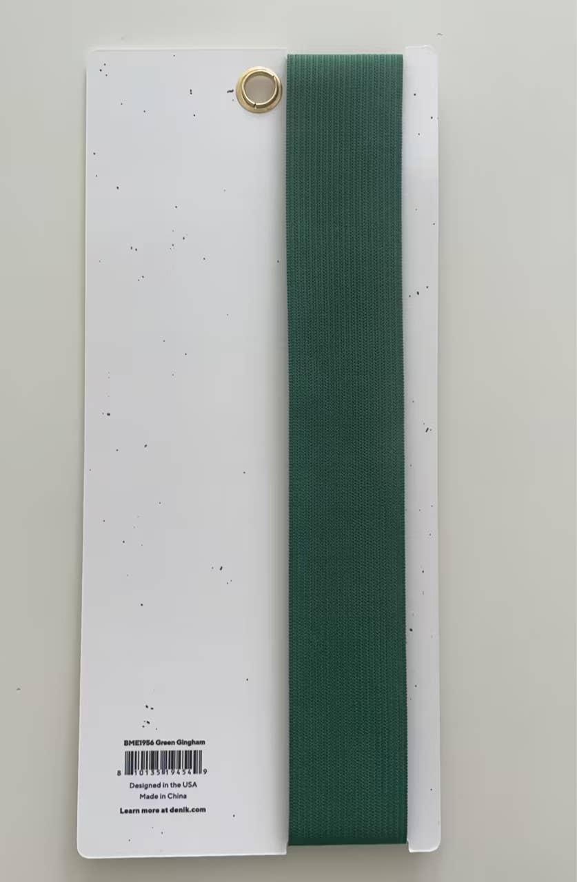 Denik – Engroshandel Bogmærke – Grøn Gingham - Vegansk læder elastisk bogmærke1