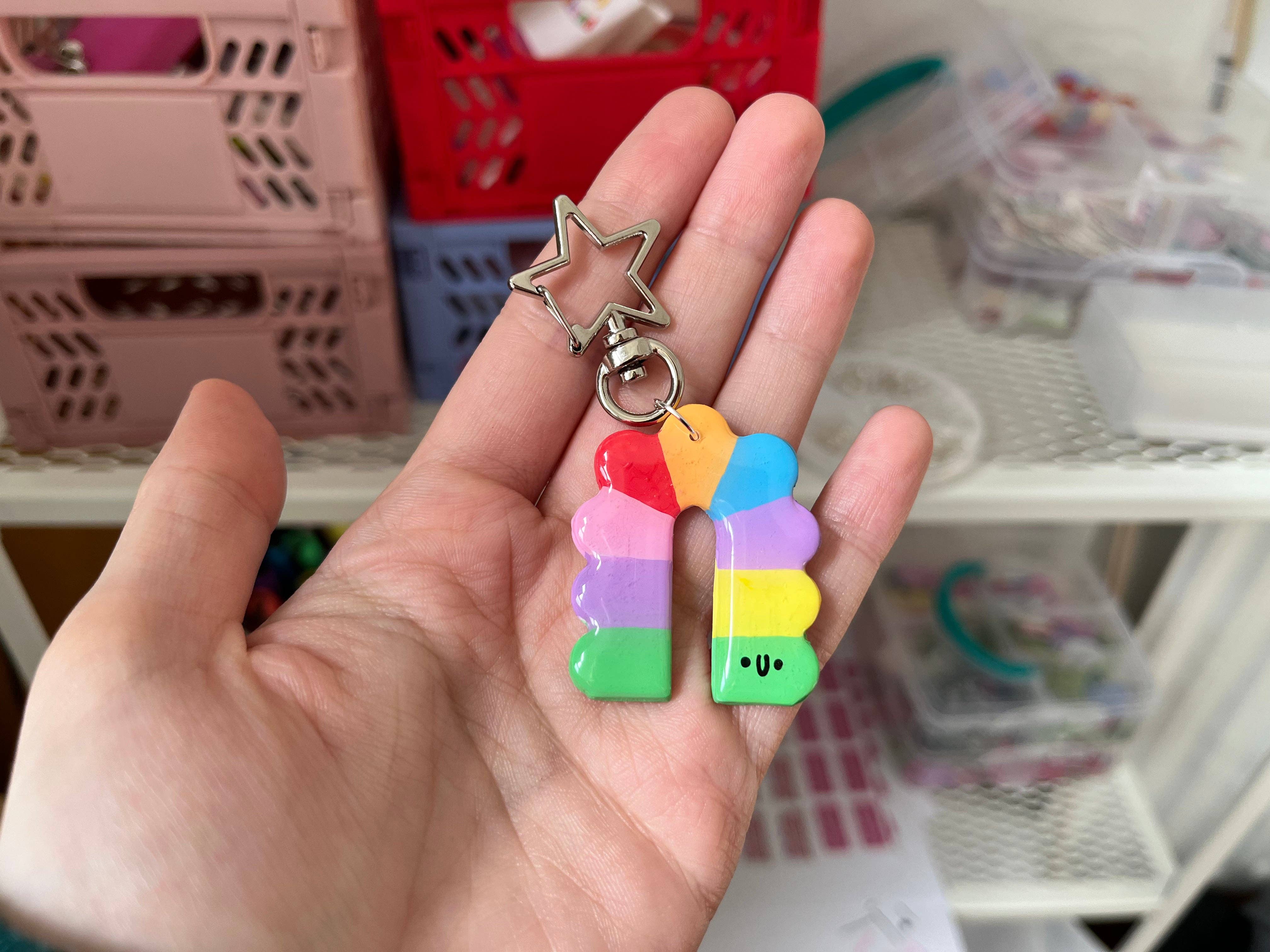 Jammy Weekend – wholesale Keychain – Women's – Rainbow Caterpillar Clay Keyring1