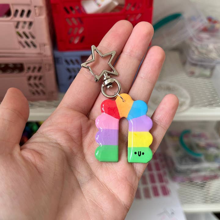 Jammy Weekend – wholesale Keychain – Women's – Rainbow Caterpillar Clay Keyring1