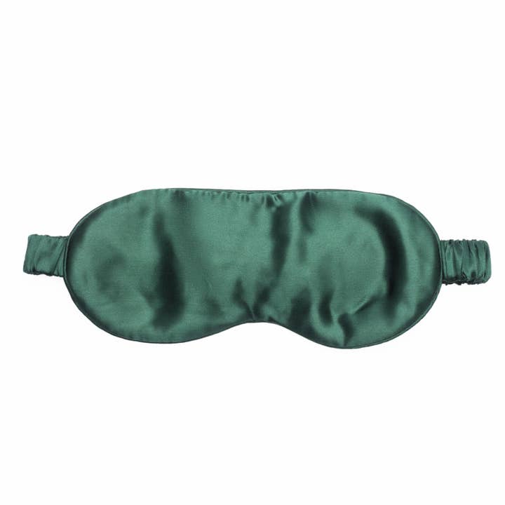 Green mulberry silk eye mask for wholesale by Sleep In Beauty