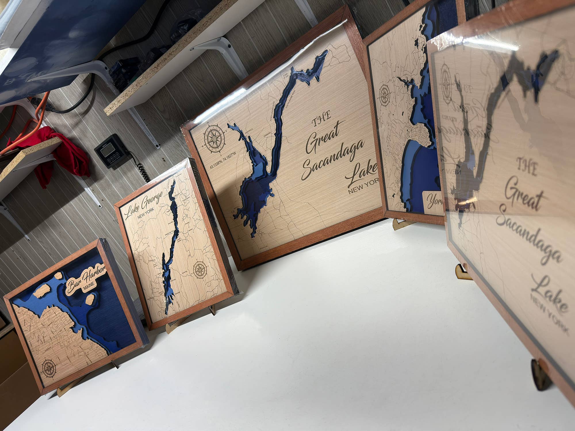 Premier Gifts and More – wholesale Map – ANY LAKE or Coastline 3D Layered Map LARGE MAP2