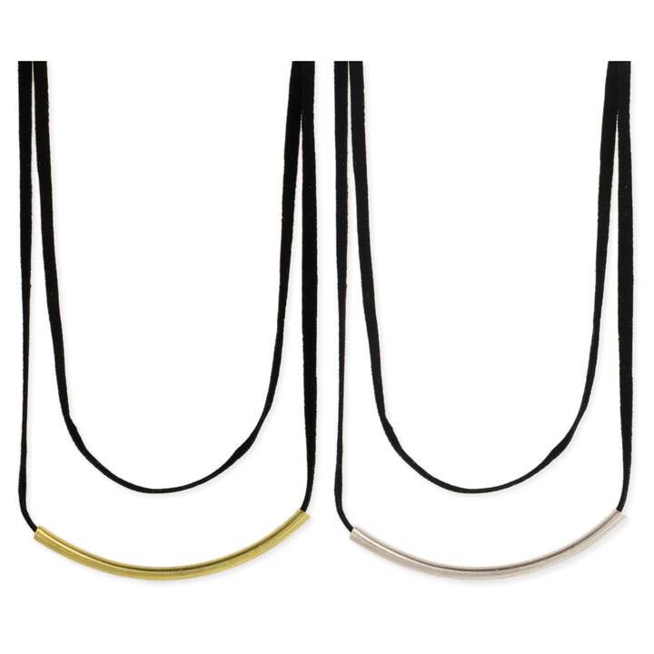 Double Line Metal Bar Choker Necklace for wholesale by ZAD