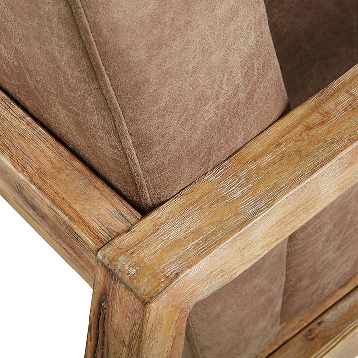Olliix - Wholesale Chair - Mid Century Modern Wood PU Leather Living Room Accent Chair*