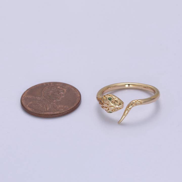 Aim Eternal - Wholesale Band/Stacked Ring - 18k Gold Filled Dainty Snake Ring,Gold Snake Wrap Ring,Layer3