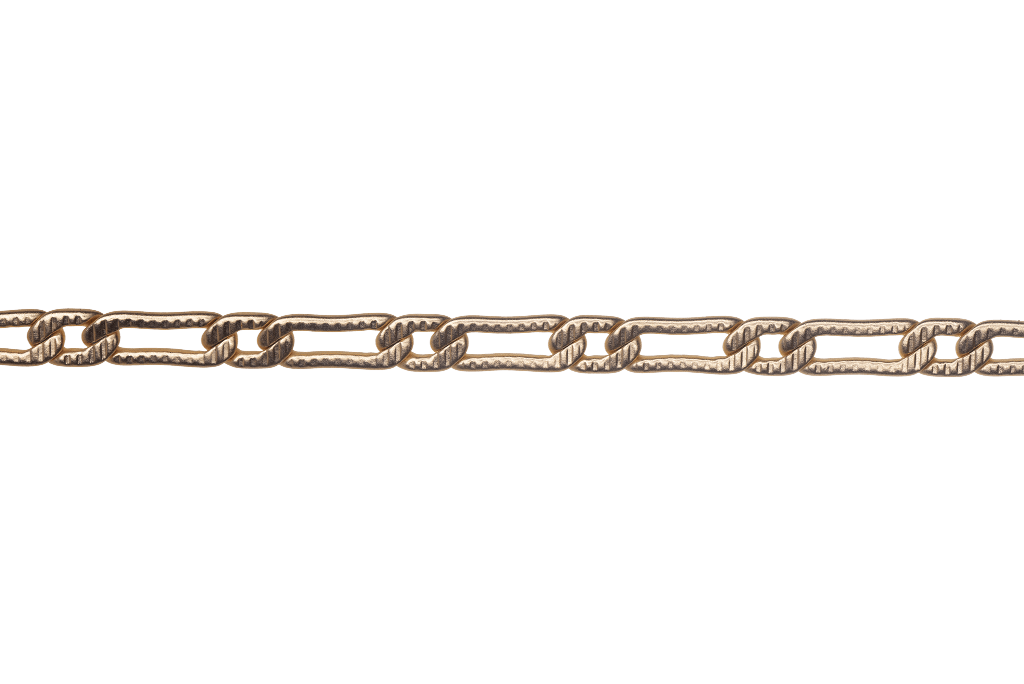 Continental Beads - Wholesale Craft Supplies - 3.2mm Medium Textured Curb Chain - Made of plated brass - Sold by the foot - CH-9431
