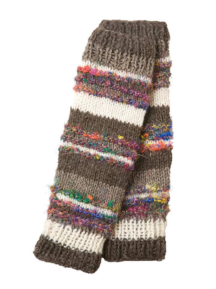 Ark Imports - Wholesale Legwarmers - Women's - Swool Stripe Wool Leg Warmers