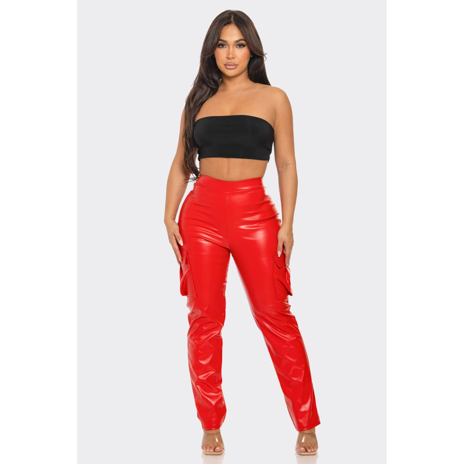 Uptown Apparel – Calças - Mulher por atacado – B111091 Calças Cargo PU PU4