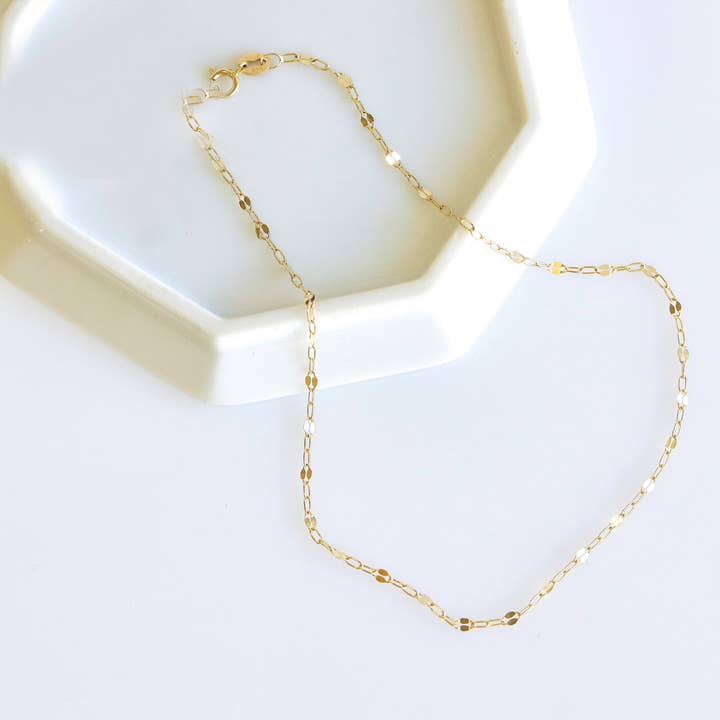 Vi Ling Designs – wholesale Vristlänk – Confetti Chain Guld Ankellänk