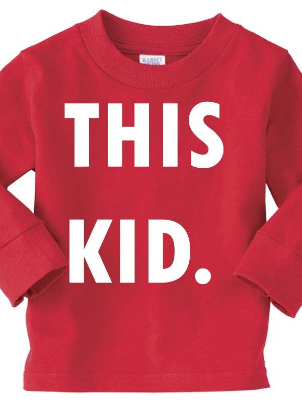THIS KID SUPPLY CO. - T-shirt à manches longues pour enfant - Blanc sur rouge (tailles tout-petits et jeunes) pour la vente par This Kid Clothing Co.