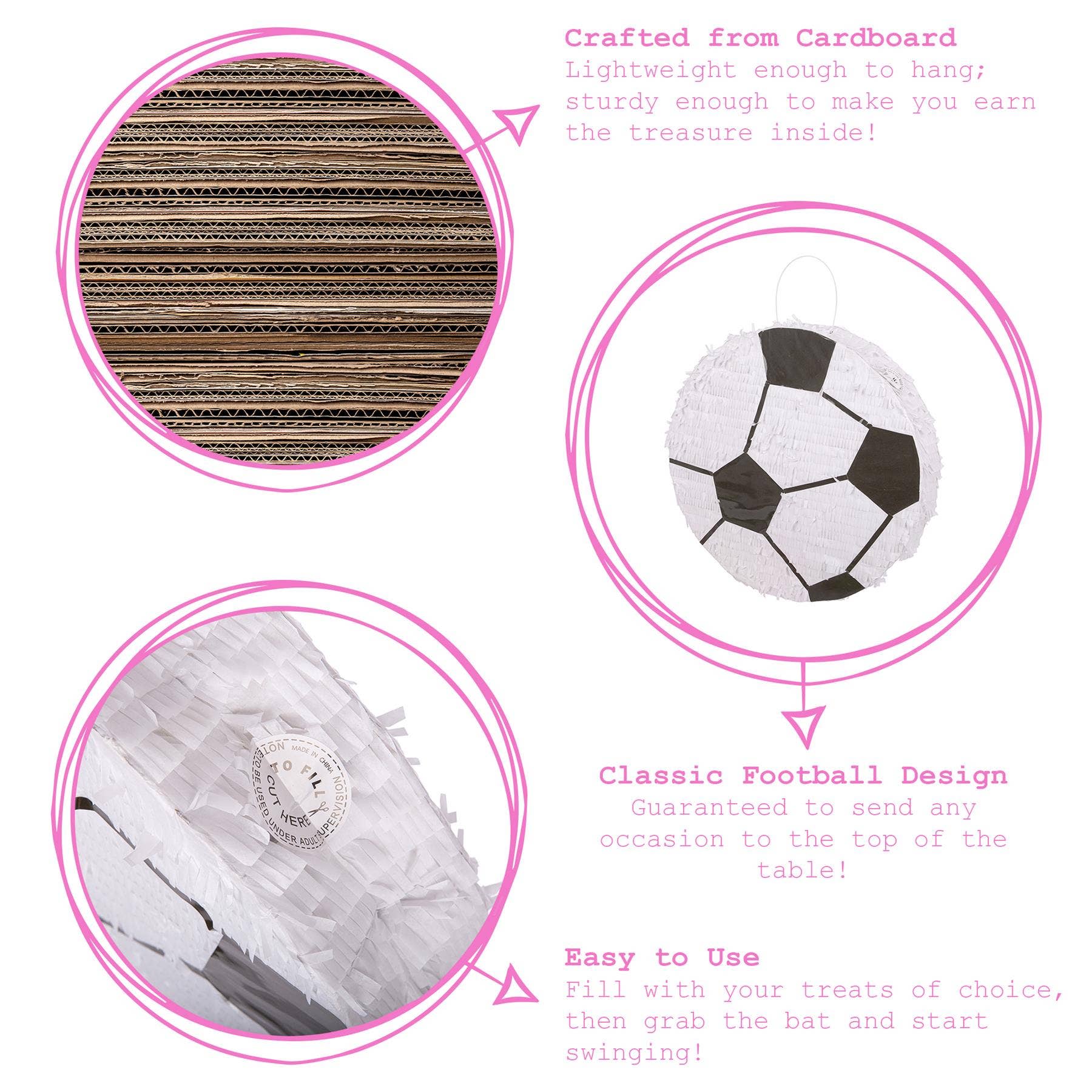 Rinkit Ltd - Wholesale Party Favor - 2pc Football Pinata Set with Blindfold - By Fax Potato3