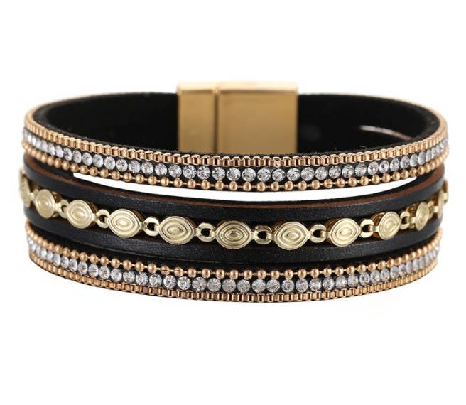 Maya J - Wholesale Woven/Braided Bracelet - Bohemian Vegan Leather Cuff Bracelets - Full Display15