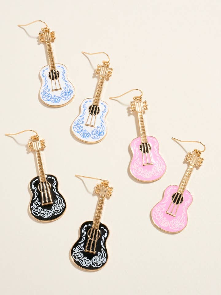 Country Music Western Guitar Hook Earrings Jewelry for wholesale by Designature New York
