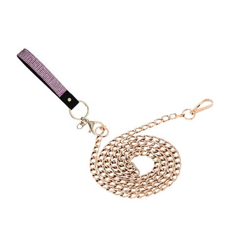 Bark Fifth Avenue - Venta al por mayor Correa - Perros - Diamante de imitación rosa y plomo de metal dorado