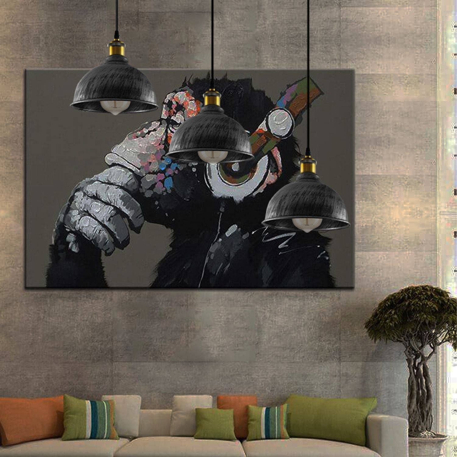 Ledsone – Engroshandel Lysekrone/pendellampe – Vintage Industrial børstet kobber indendørs hængende justerbar20