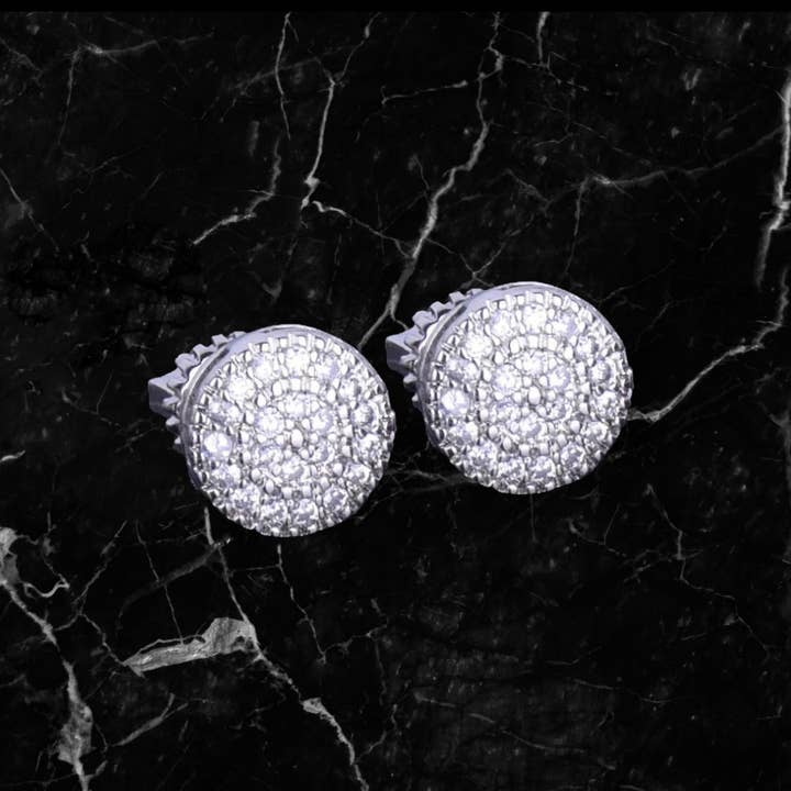 18K Gold Diamond Circle Earrings for wholesale by Drip Culture