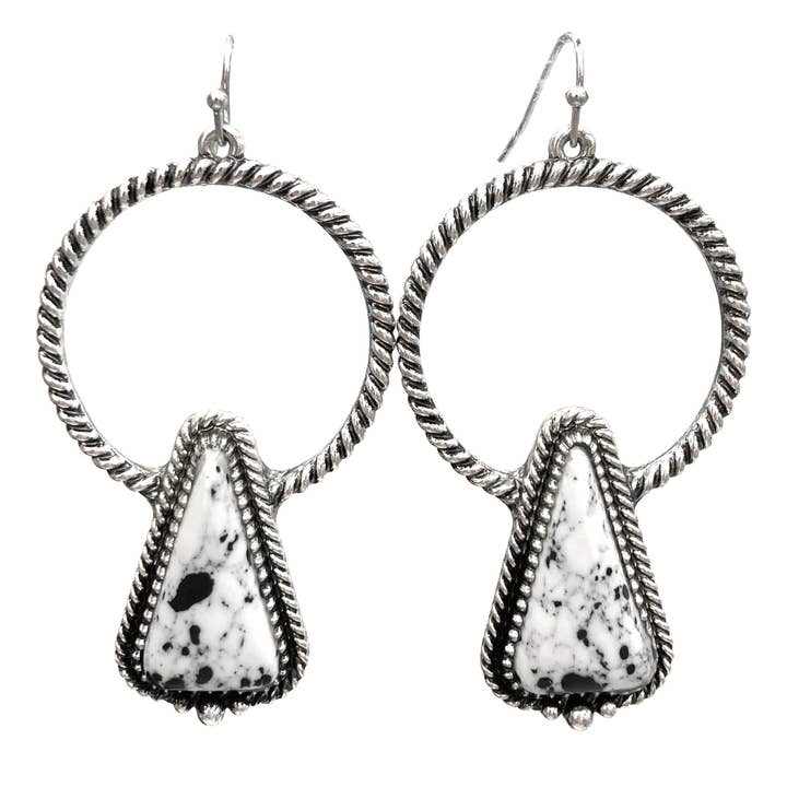 Circle Rope with Triangle Cabochon Earrings for wholesale by Lunar Deer