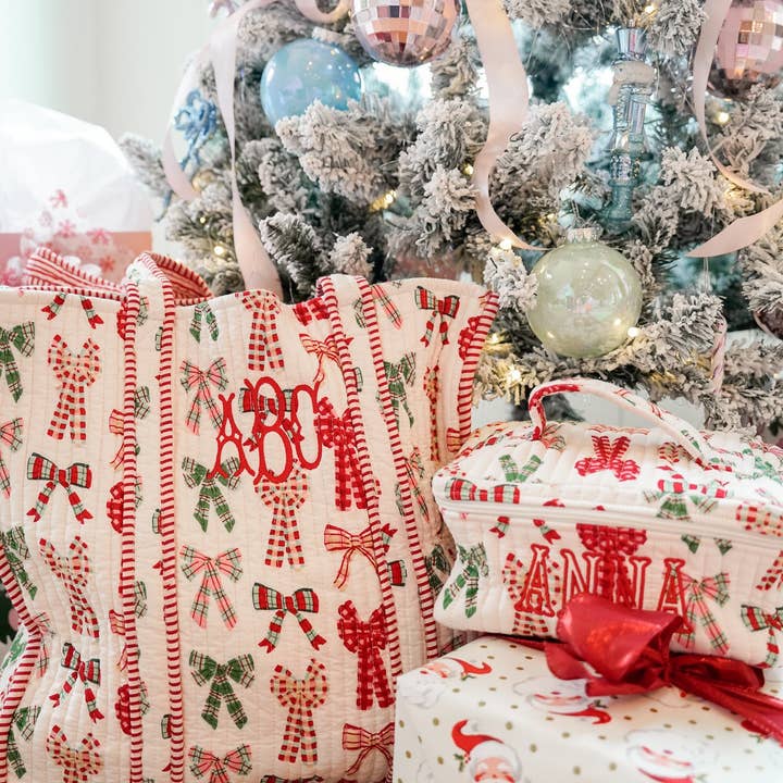 KENZKUSTOMZ - Wholesale Makeup/Cosmetic Bag - Quilted Block-Print Tote - Holiday Collection10