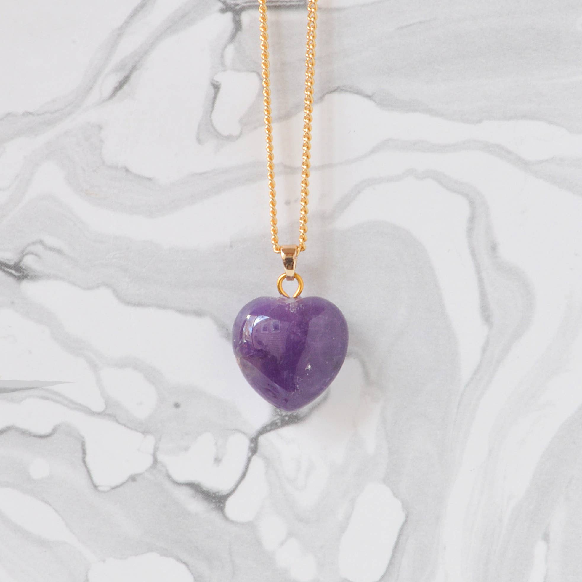Libby & Smee - Wholesale Pendant/Charm Necklace - Crystal Gemstone Heart Necklace on Gold Chain9