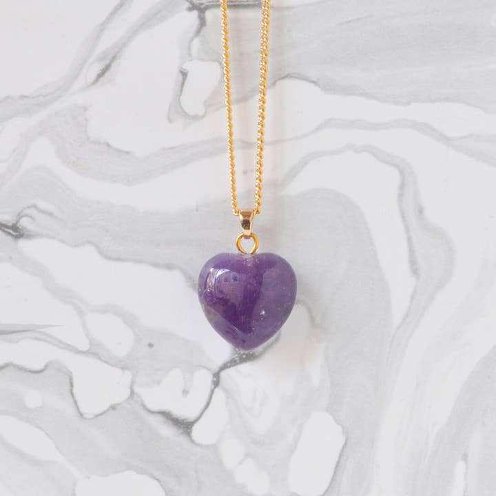 Libby & Smee - Wholesale Pendant/Charm Necklace - Crystal Gemstone Heart Necklace on Gold Chain9