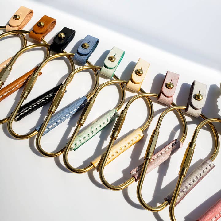 Brass Key Carabiner - “Pear" for wholesale by SERENIIKEY