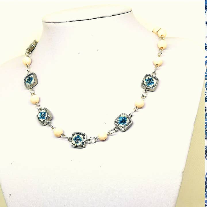 LUSO TILES JEWELRY – wholesale Jewellery set – Romantic style choker and earrings set, Delicate necklace an