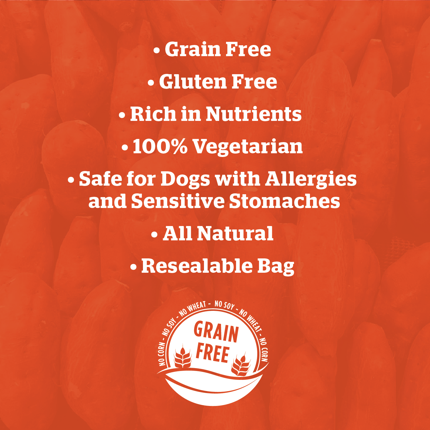 TickledPet - Wholesale Pet Treats - Dog - Sweet Potato Chews - Strips - Bulk 5lb4