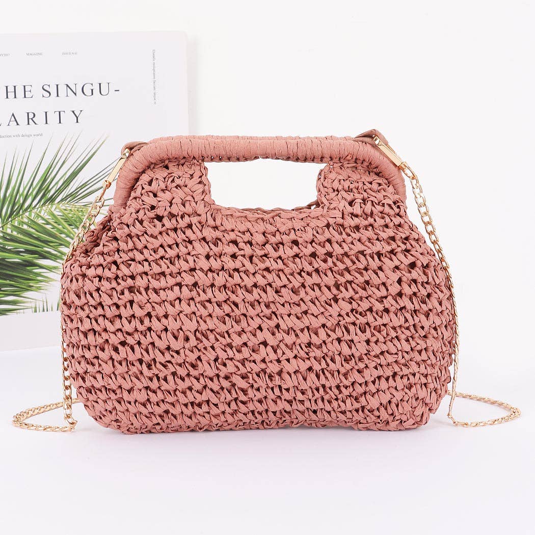 3AM BY H&D ACCESSORIES – Engroshandel Clutch - Dame – Håndlavet clutch i kunstigt stråmateriale5